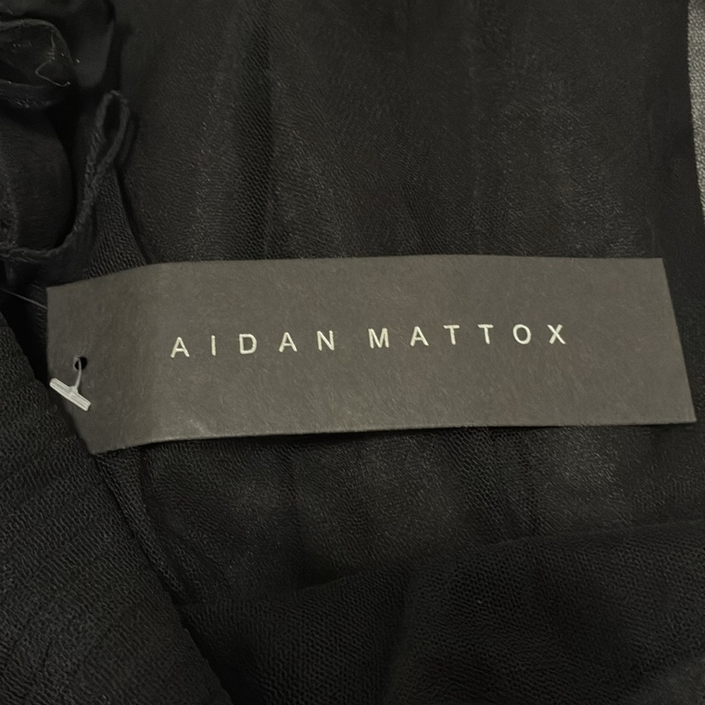 NWT Aidan Mattox stunning black one shoulder short dress with lovely mesh - Picture 9 of 16